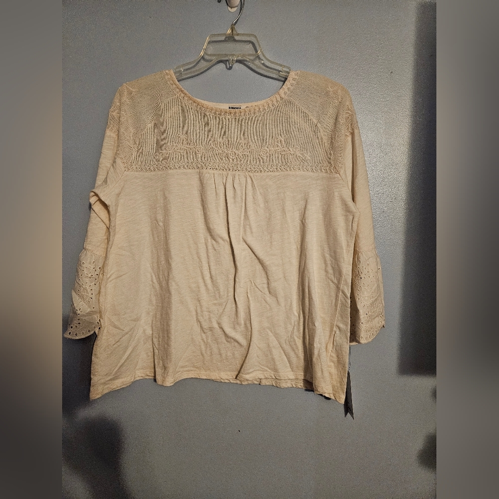 Sonoma top with lace accent NWT